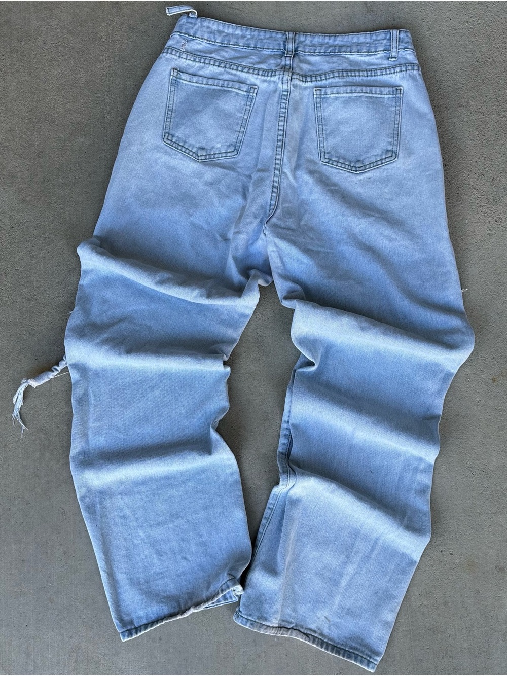 Light Wash Floral Sun Patch Distressed Women’s High Rise Jeans Size L 40/42 - Picture 4 of 7